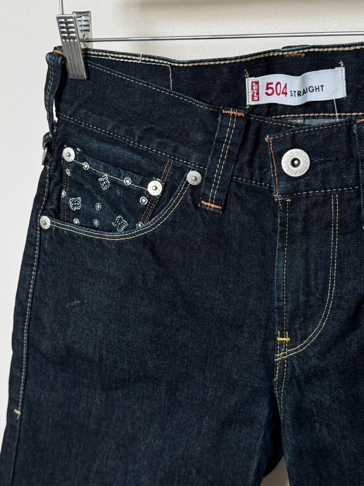 Short bermuda jean baggy Levi's 504 Straight paisley bandana taille W30/M - SK260645 - Photo 6/12