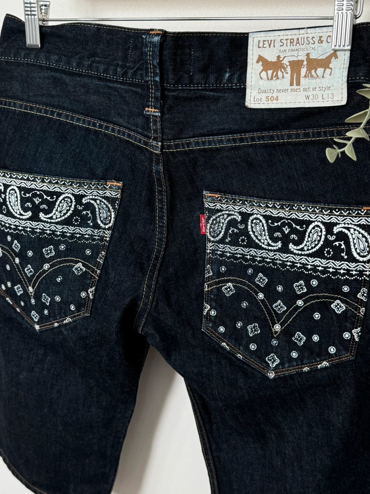 Short bermuda jean baggy Levi's 504 Straight paisley bandana taille W30/M - SK260645 - Photo 10/12