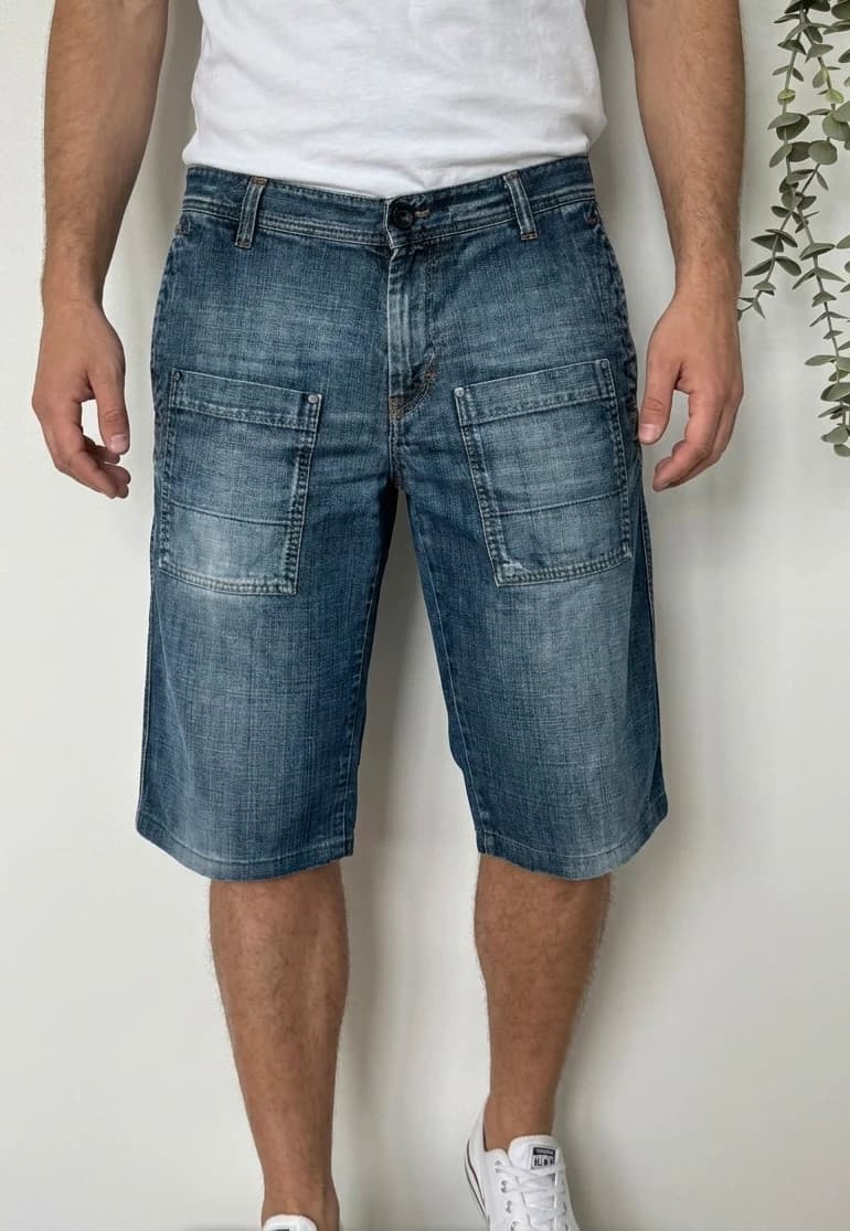 Short bermuda baggy en jean GAS bleu délavé taille W33/M - SK260663 - Photo 1/10
