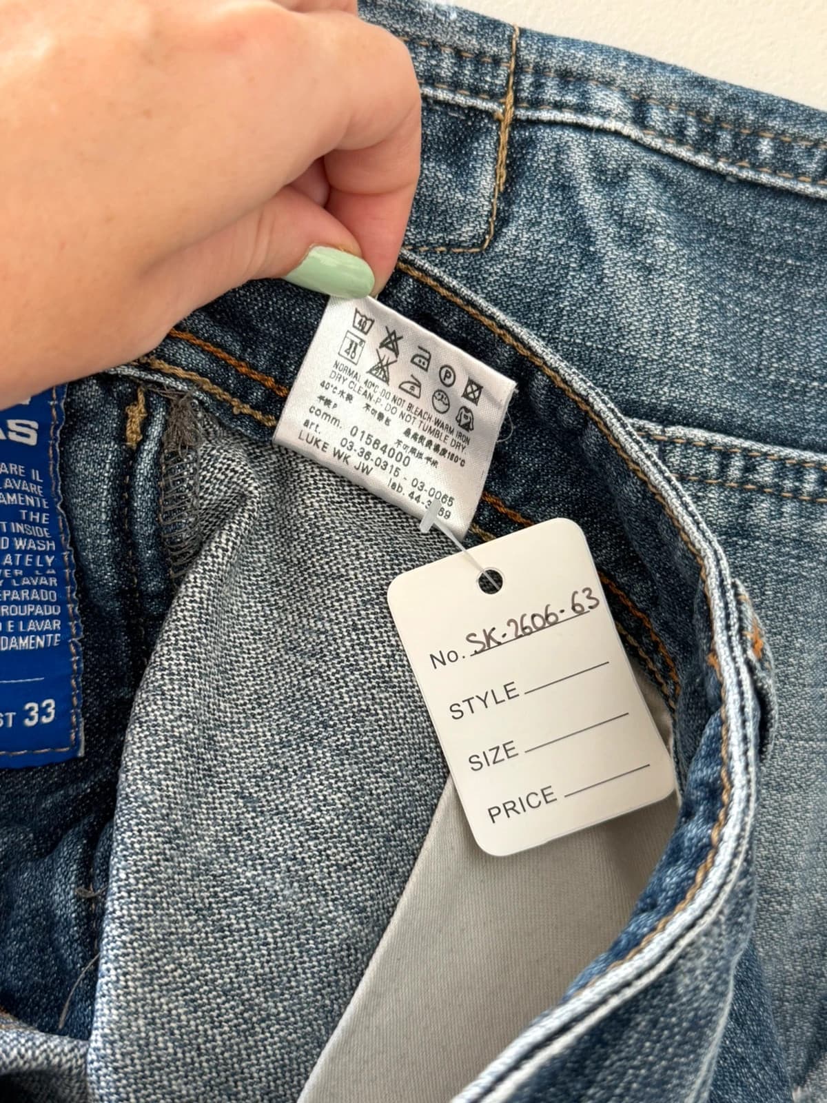 Short bermuda baggy en jean GAS bleu délavé taille W33/M - SK260663 - Photo 3/10