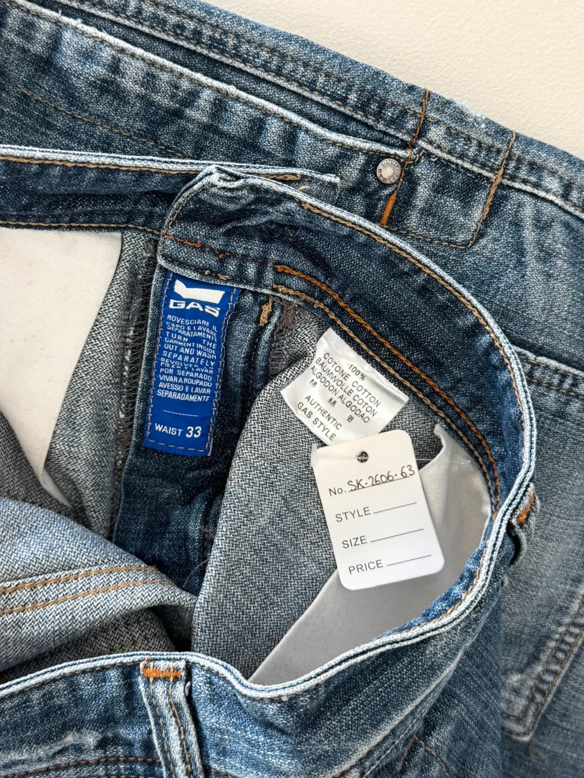 Short bermuda baggy en jean GAS bleu délavé taille W33/M - SK260663 - Photo 4/10