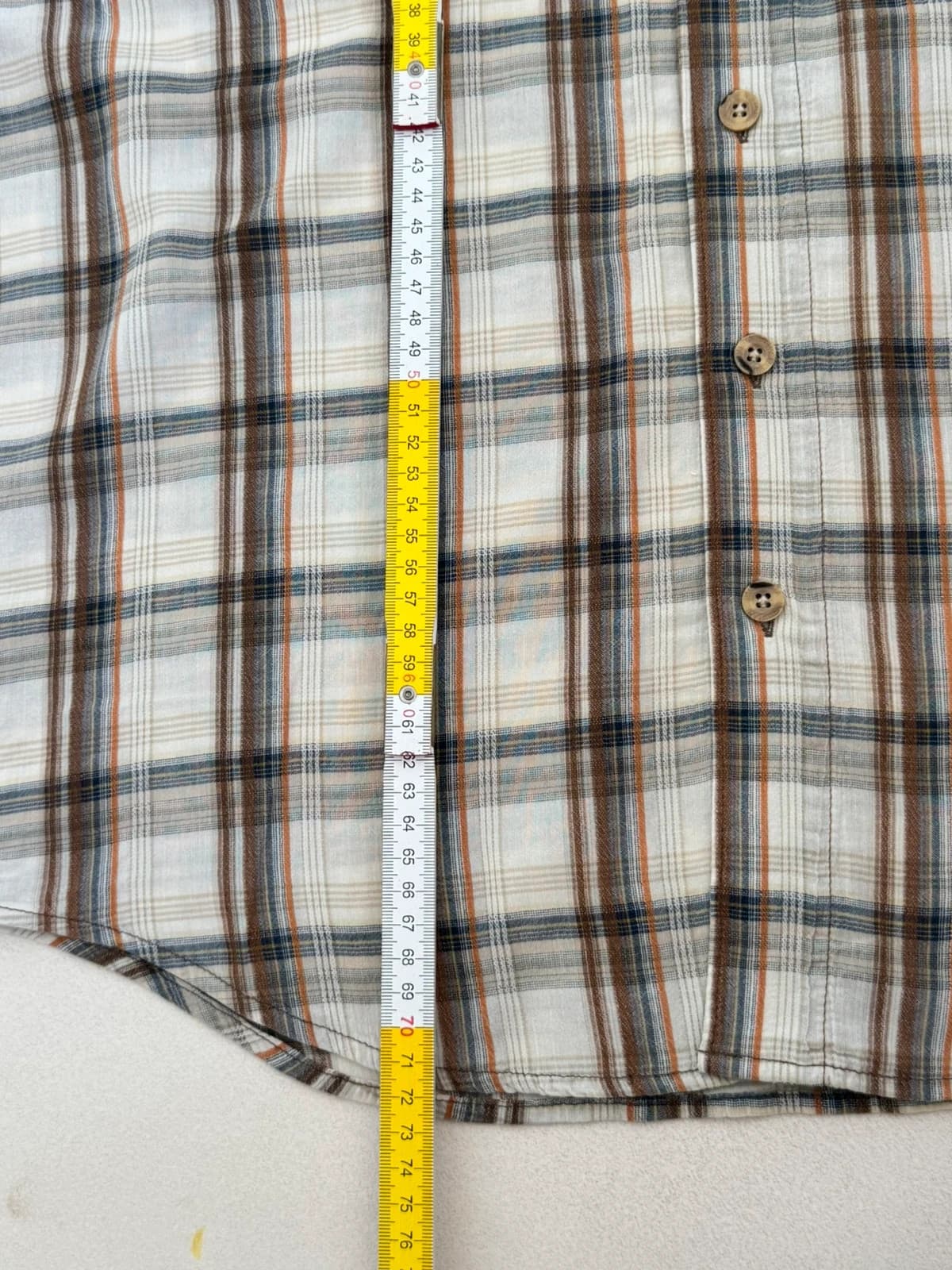 Chemise manches courtes Columbia carreaux beige marron taille M - SC260592 - Photo 11/11