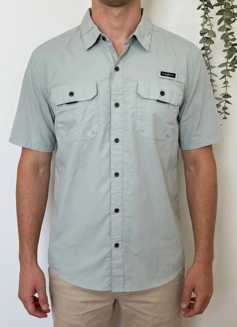 Chemise randonnée Wrangler kaki clair nylon respirante taille L - SK260614 - Photo 1/10