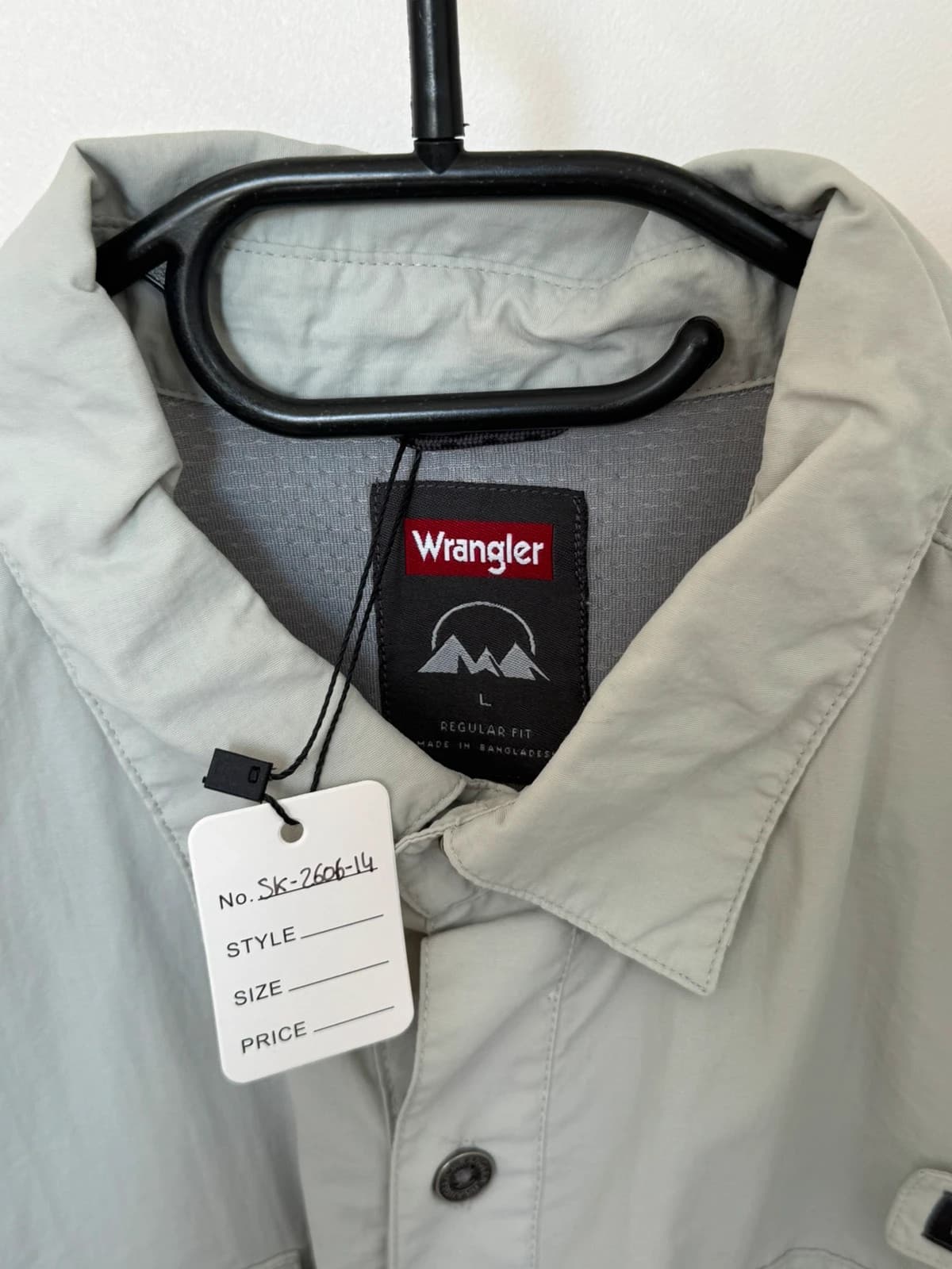 Chemise randonnée Wrangler kaki clair nylon respirante taille L - SK260614 - Photo 3/10