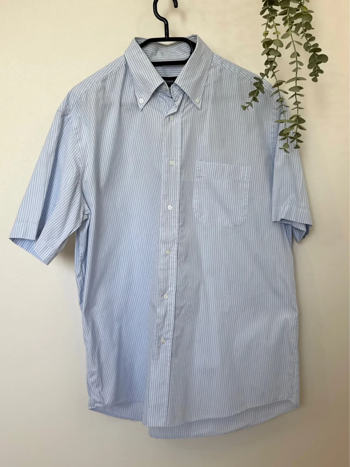 Chemise manches courtes Hugo Boss rayures bleu ciel taille 41/L - SK260633 - Photo 2/7