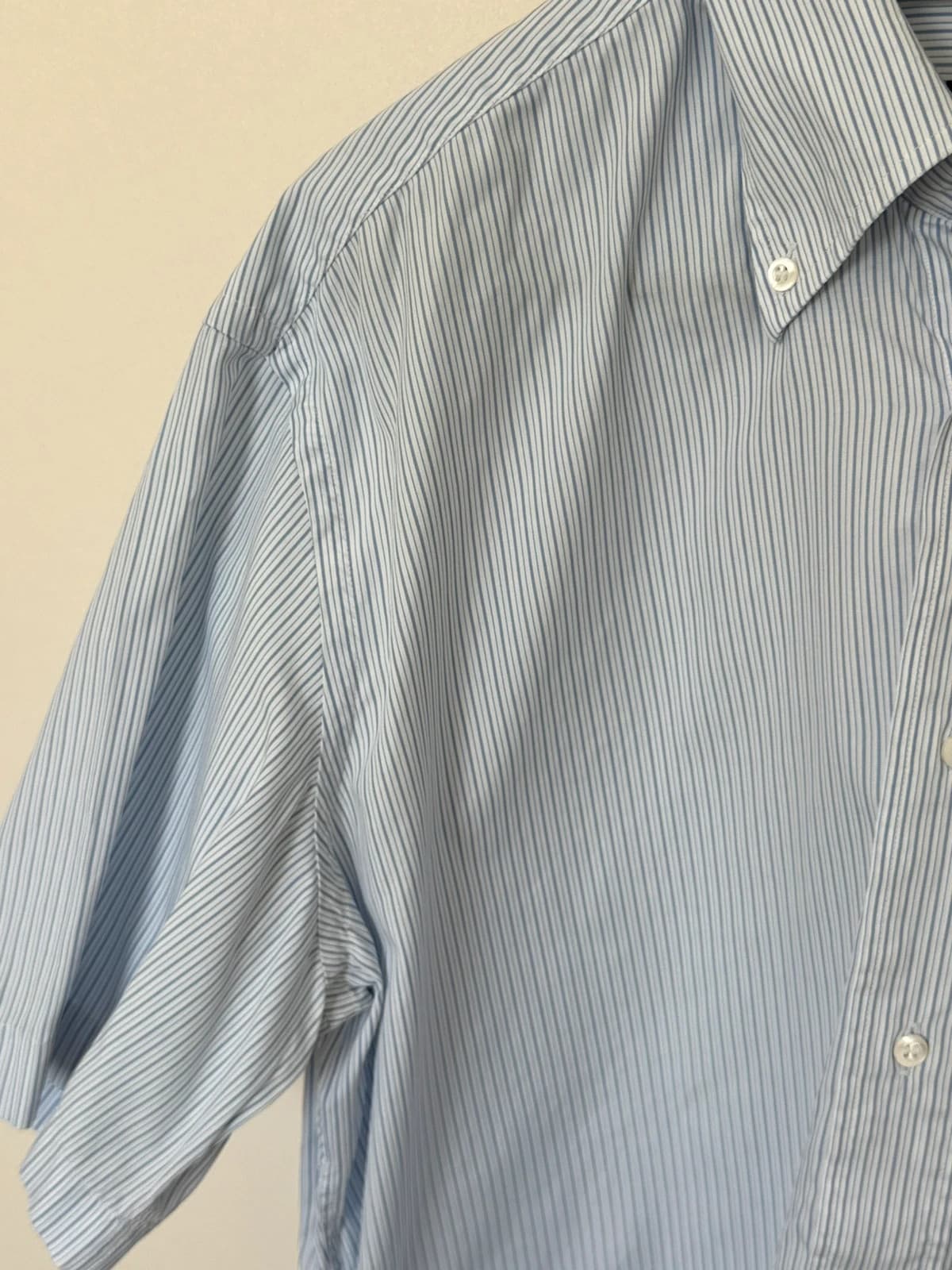 Chemise manches courtes Hugo Boss rayures bleu ciel taille 41/L - SK260633 - Photo 4/7