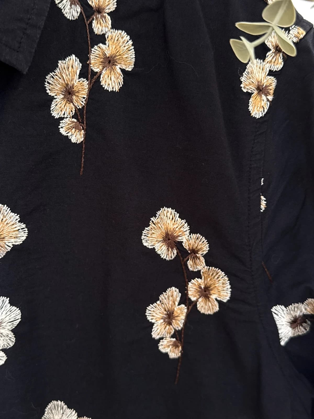 Chemise hawaïenne River Island noire fleurs brodées taille M - SK2606111 - Photo 4/9