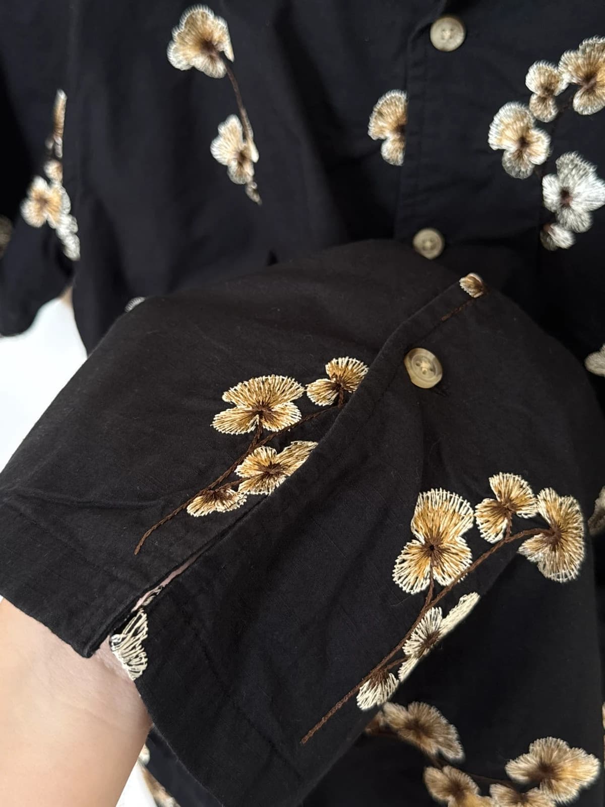 Chemise hawaïenne River Island noire fleurs brodées taille M - SK2606111 - Photo 5/9