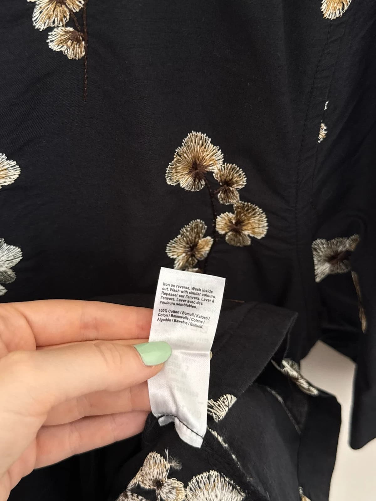 Chemise hawaïenne River Island noire fleurs brodées taille M - SK2606111 - Photo 7/9