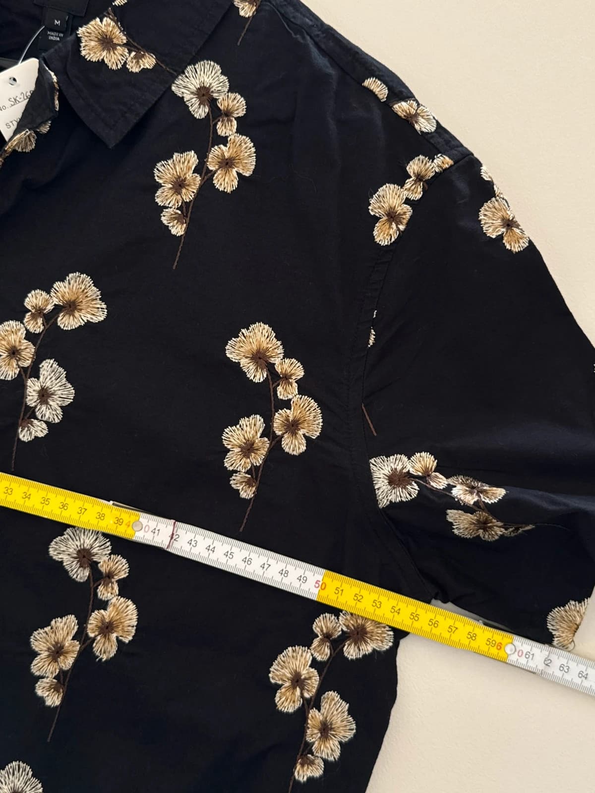 Chemise hawaïenne River Island noire fleurs brodées taille M - SK2606111 - Photo 8/9