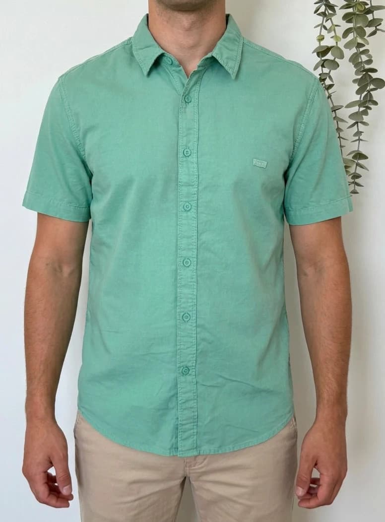 Chemise manches courtes Levi's vert menthe slim fit taille L - SK2606112 - Photo 1/10