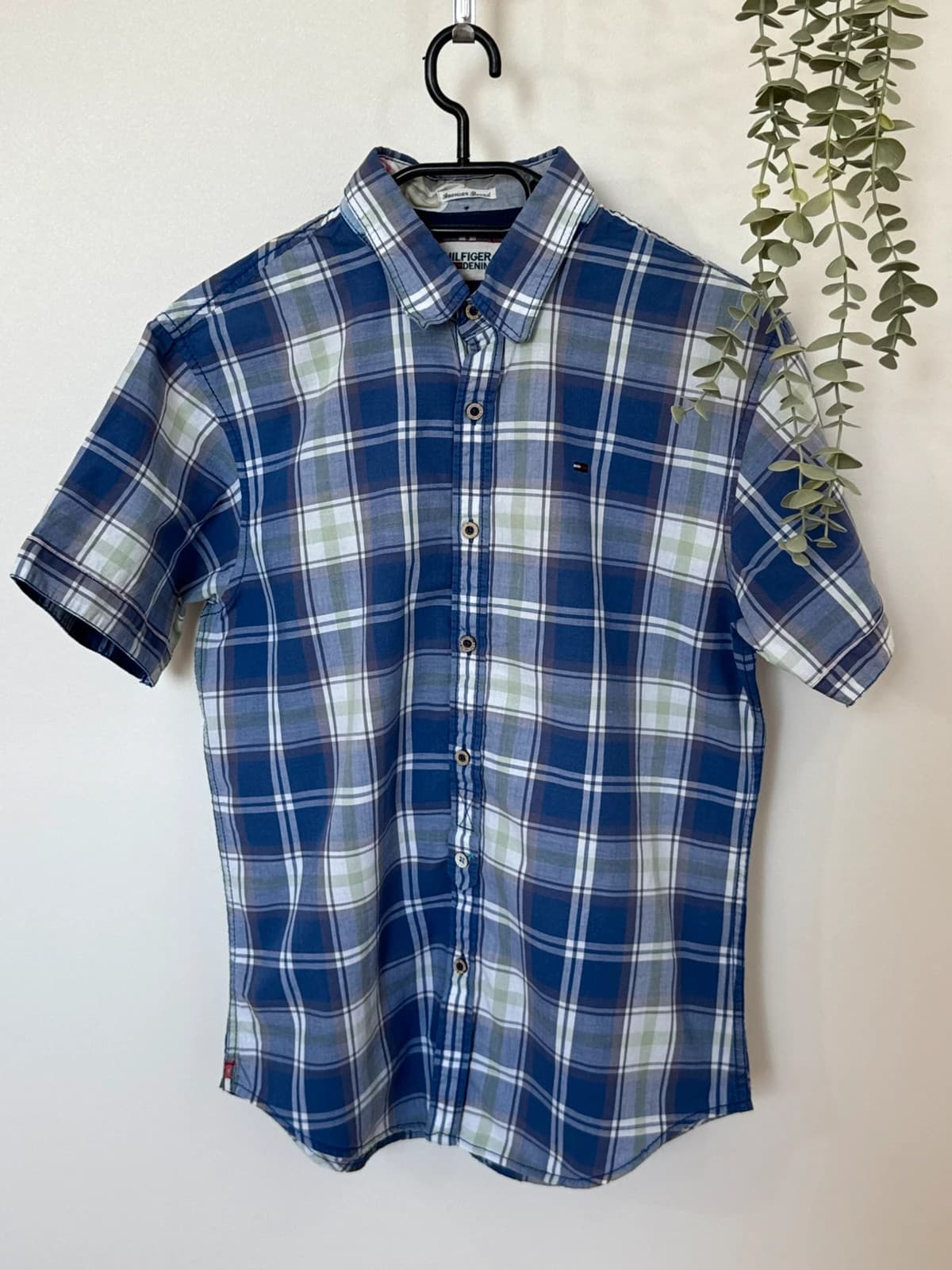 Chemise manches courtes Hilfiger Denim à carreaux bleu taille S - SK260632 - Photo 2/10