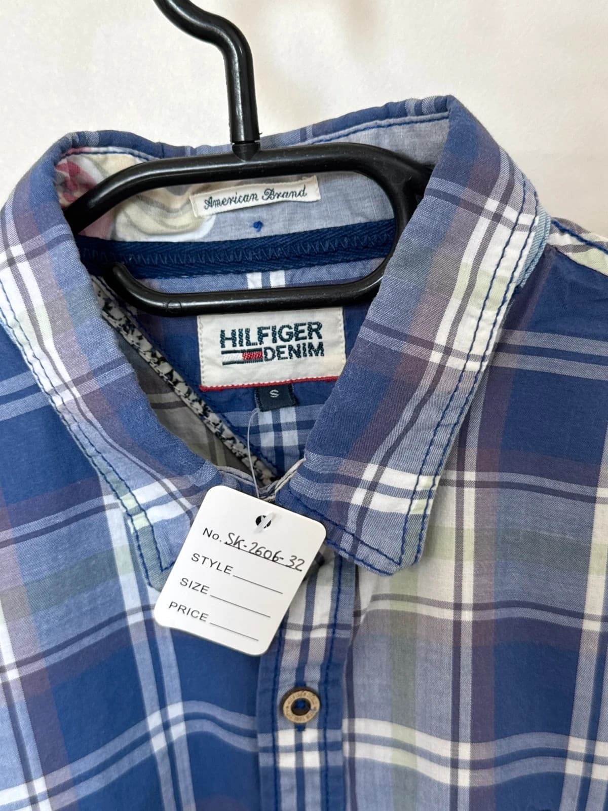 Chemise manches courtes Hilfiger Denim à carreaux bleu taille S - SK260632 - Photo 3/10