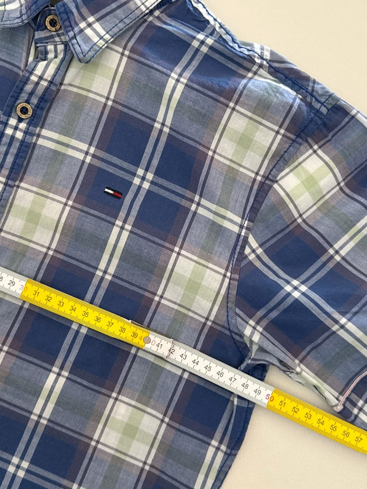 Chemise manches courtes Hilfiger Denim à carreaux bleu taille S - SK260632 - Photo 9/10