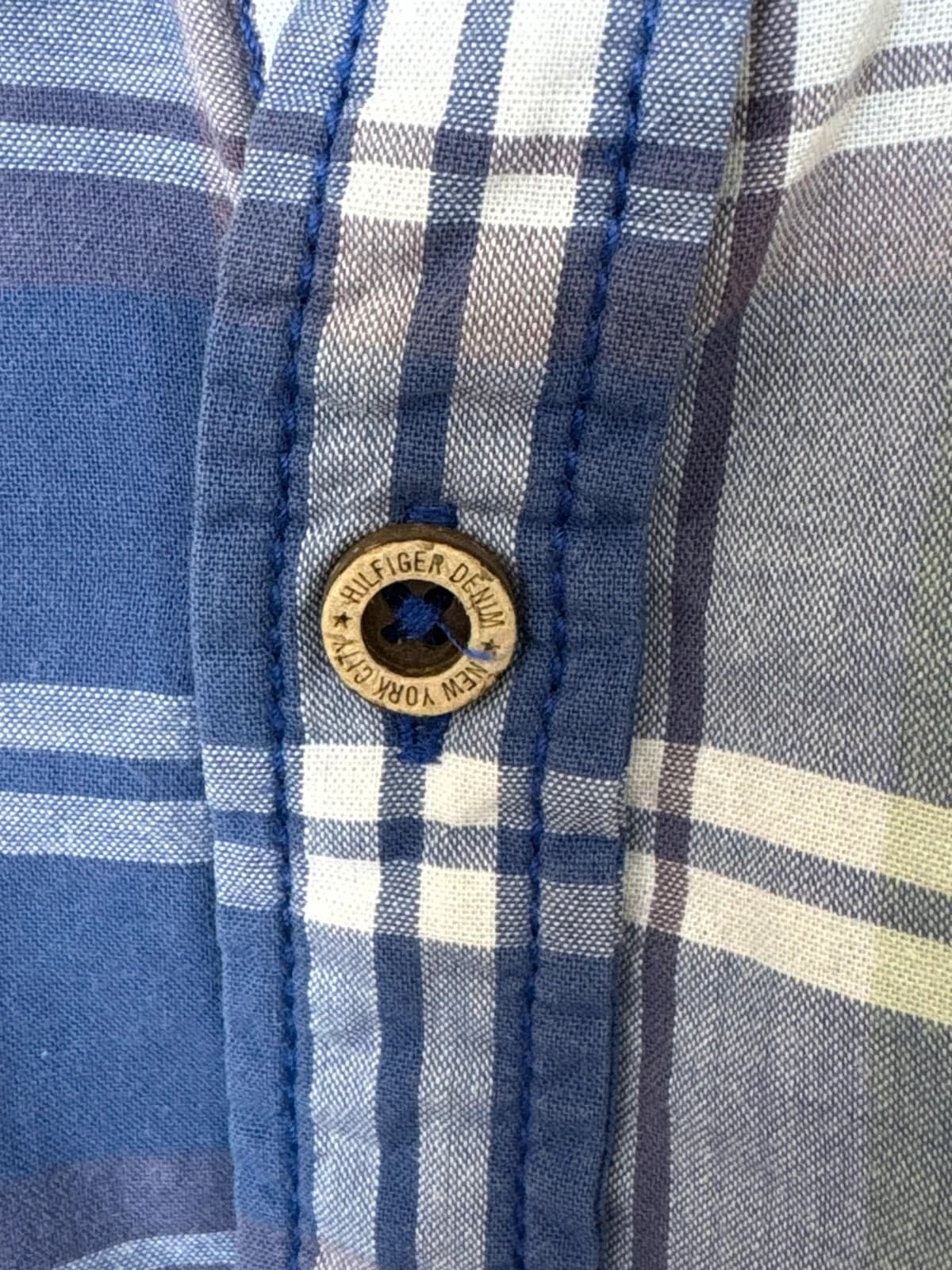 Chemise manches courtes Hilfiger Denim à carreaux bleu taille S - SK260632 - Photo 6/10