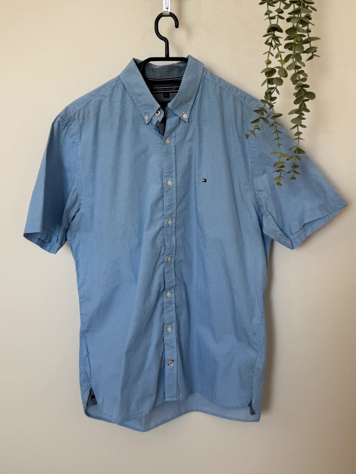 Chemise manches courtes Tommy Hilfiger New York Fit bleu ciel micro-motif taille M - SK260616 - Photo 2/9