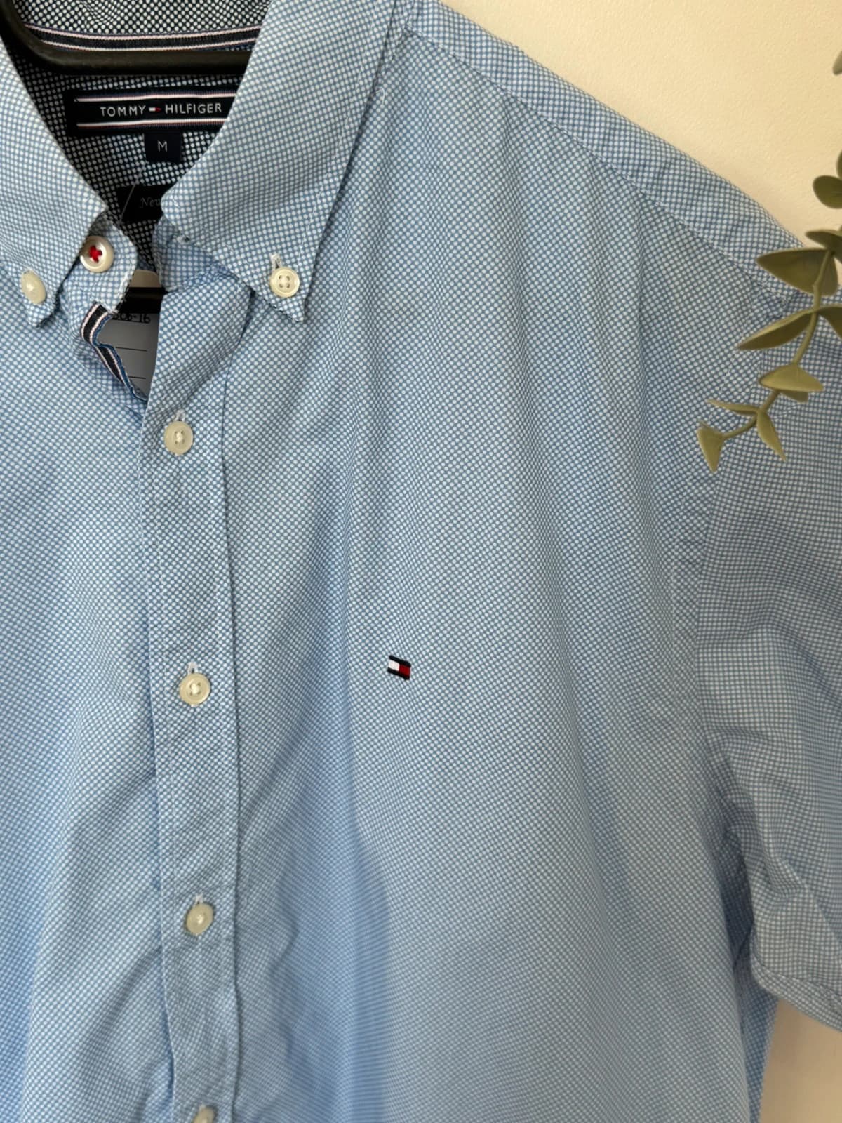 Chemise manches courtes Tommy Hilfiger New York Fit bleu ciel micro-motif taille M - SK260616 - Photo 5/9
