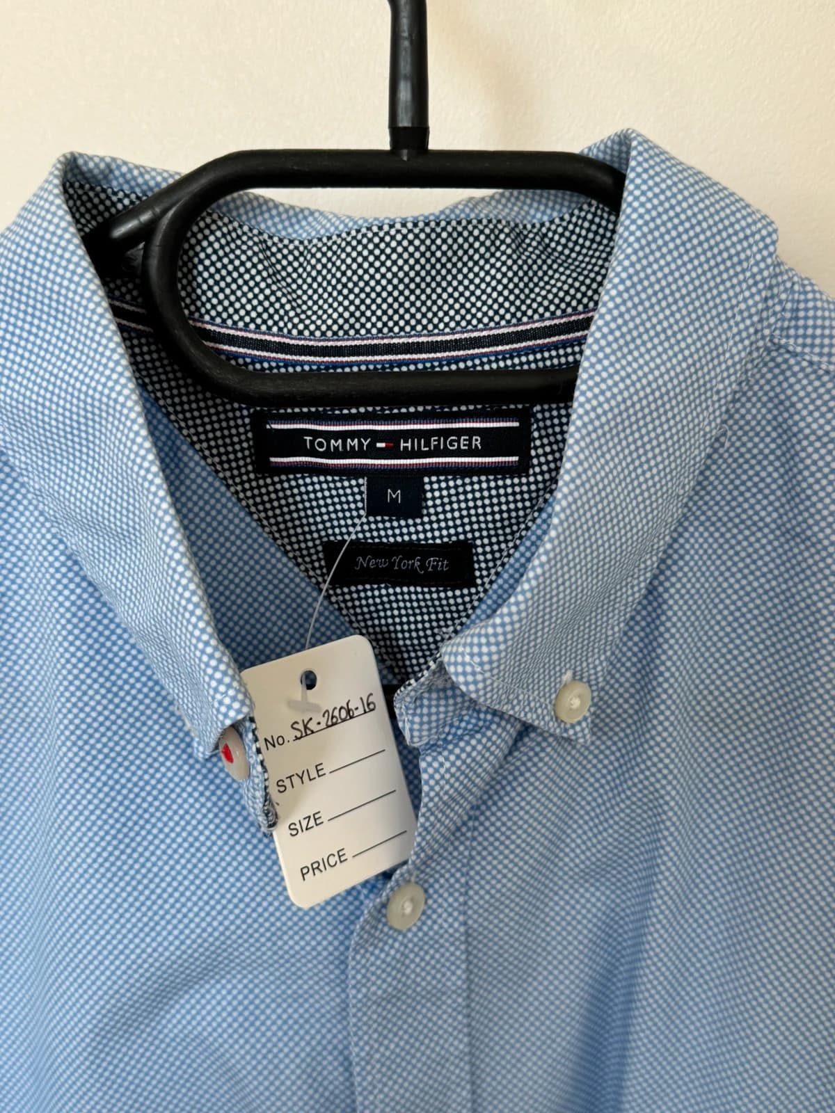 Chemise manches courtes Tommy Hilfiger New York Fit bleu ciel micro-motif taille M - SK260616 - Photo 3/9