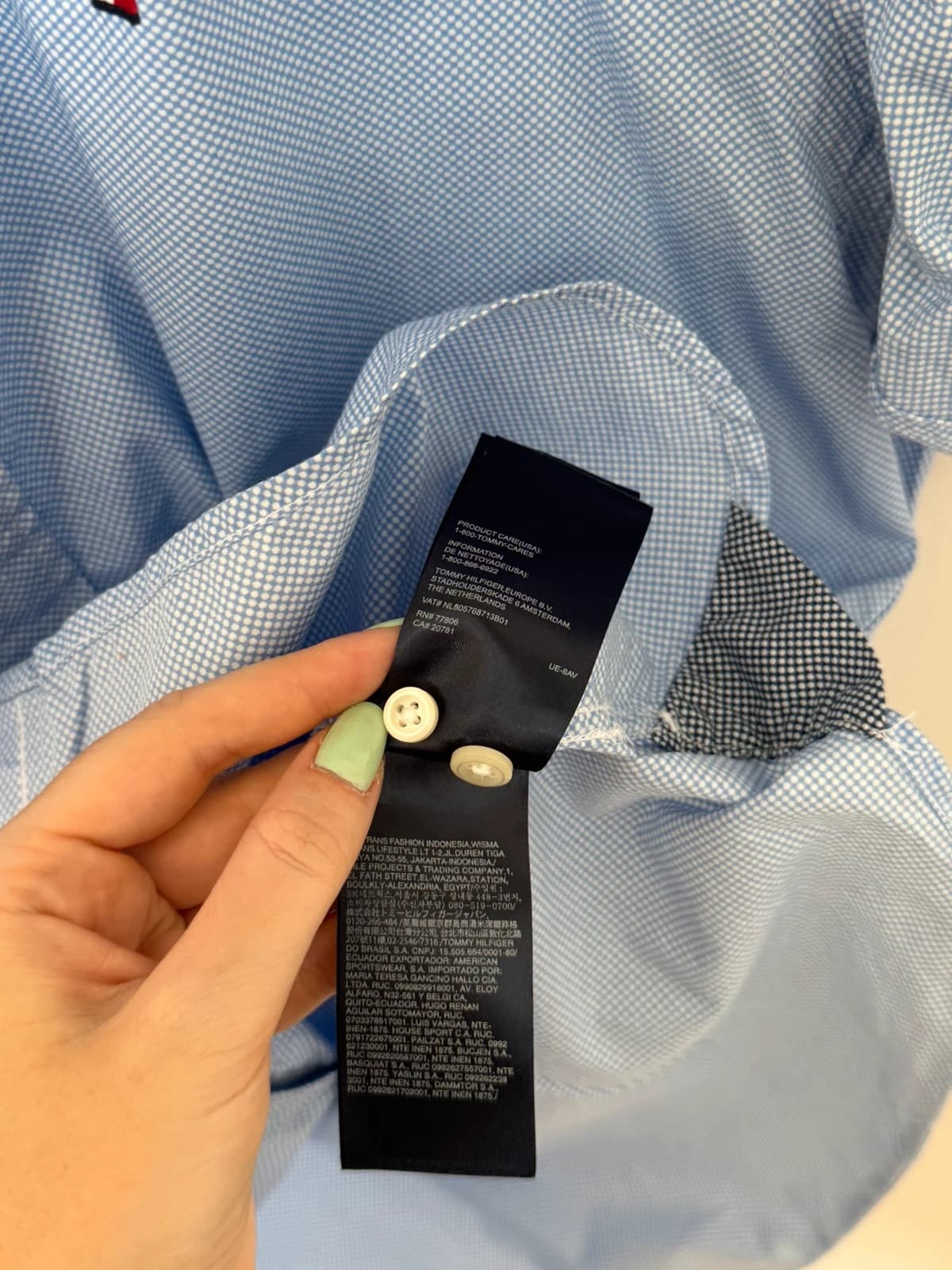 Chemise manches courtes Tommy Hilfiger New York Fit bleu ciel micro-motif taille M - SK260616 - Photo 7/9