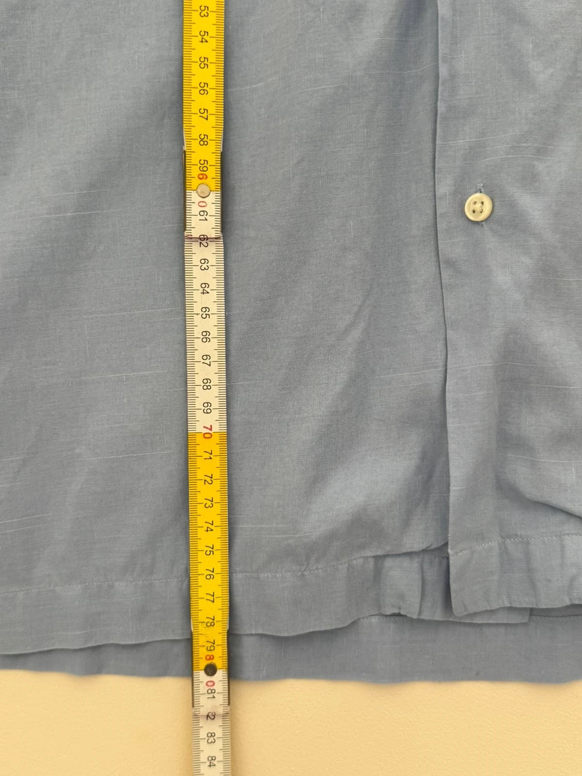 Chemise manches courtes ample Polo Ralph Lauren bleu ciel lin logo pony rose taille XXL - SK260675 - Photo 8/8