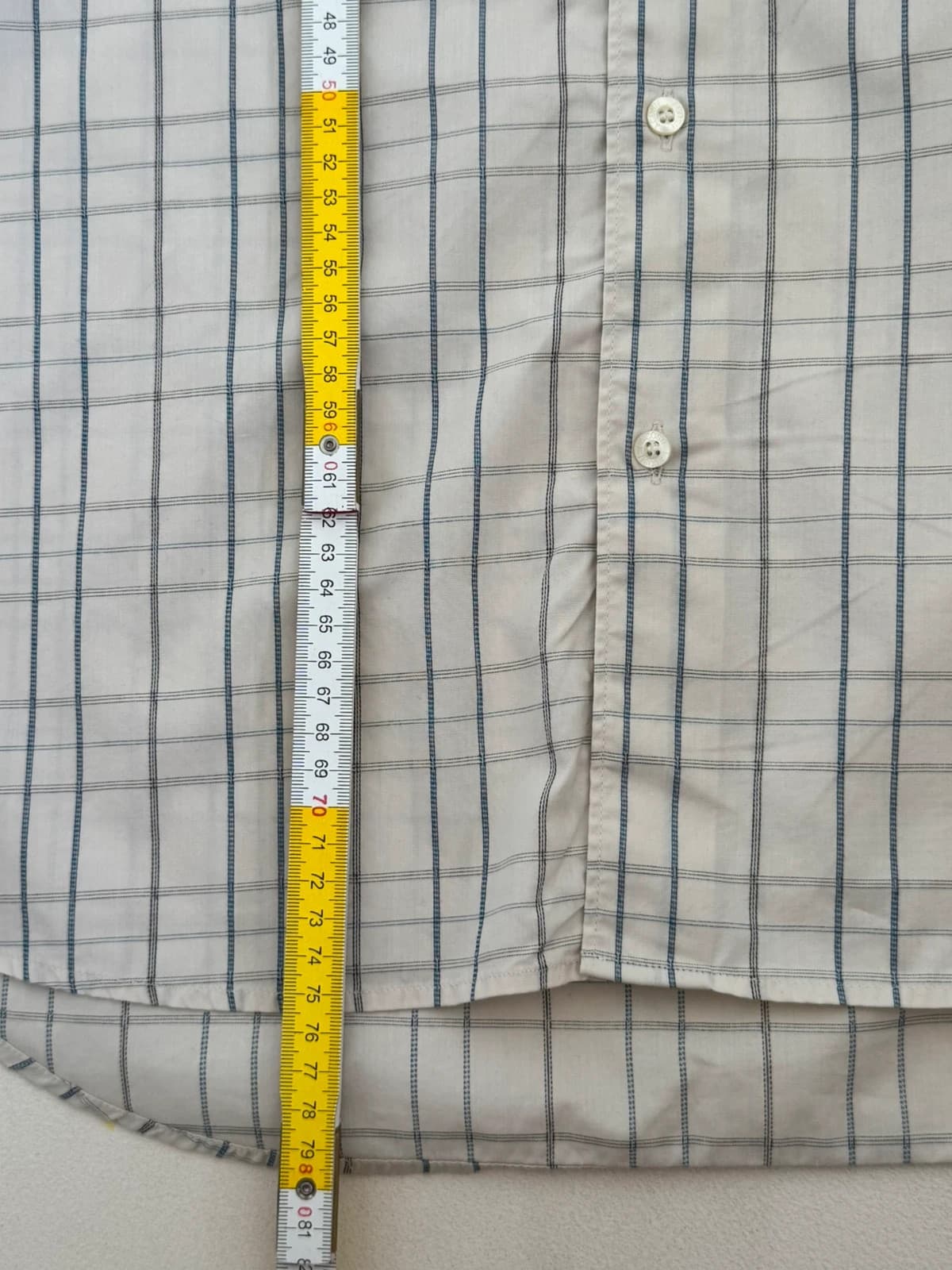 Chemise manches courtes Lacoste crème à carreaux bleu gris taille 42/XL - VG260524 - Photo 8/8