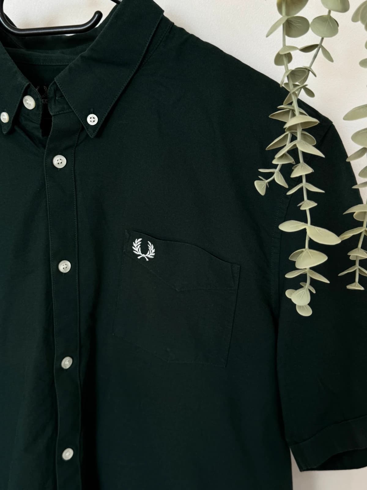 Chemise Oxford Fred Perry vert sapin manches courtes taille XL - SK260617 - Photo 4/10