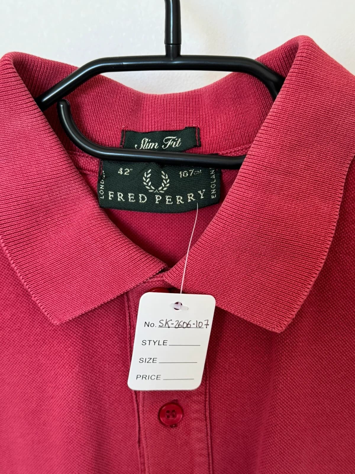 Polo piqué slim fit Fred Perry rouge framboise taille 42/M - SK2606107 - Photo 3/9