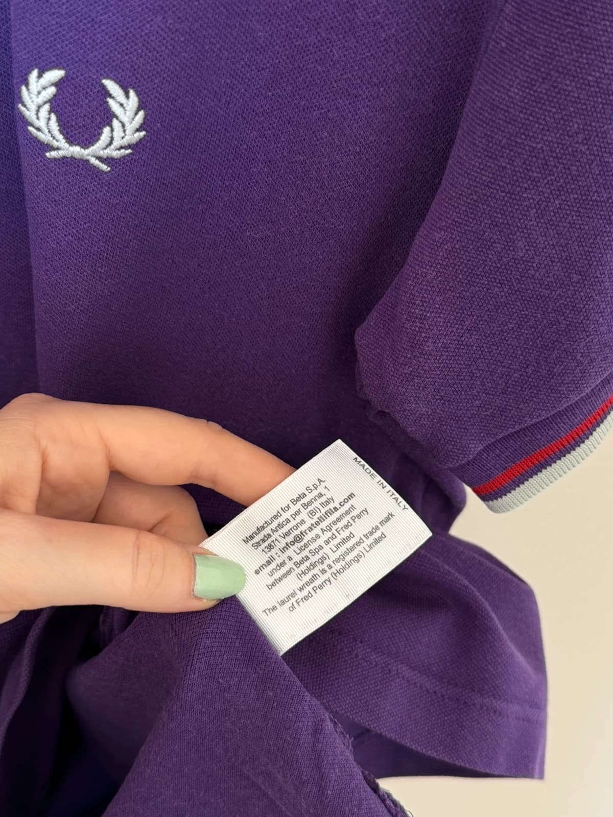 Polo piqué Fred Perry Light and Stretch violet taille 42/M - SK260648 - Photo 8/10