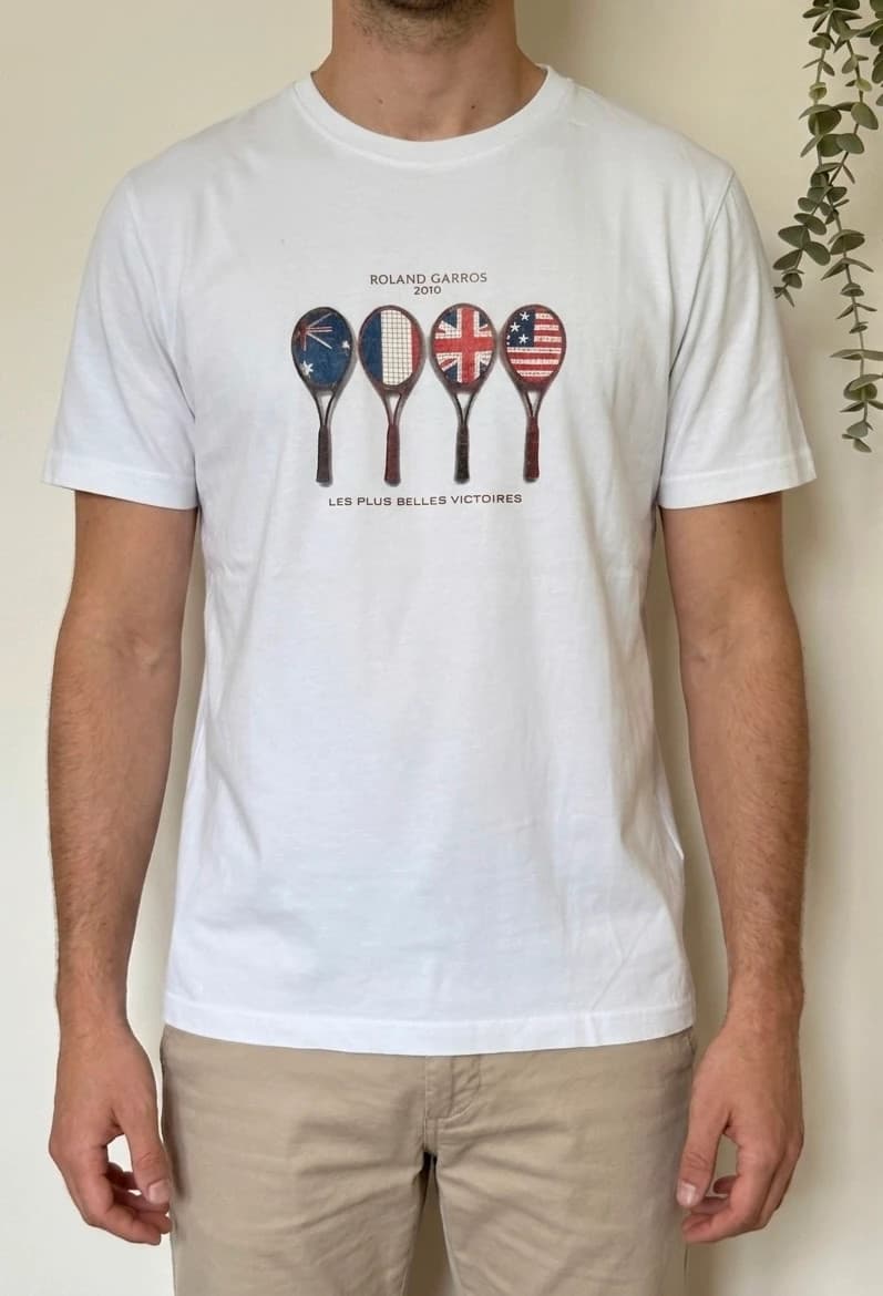 T-shirt Roland Garros 2010 blanc tennis collector taille XXL - VG260577 - Photo 1/9