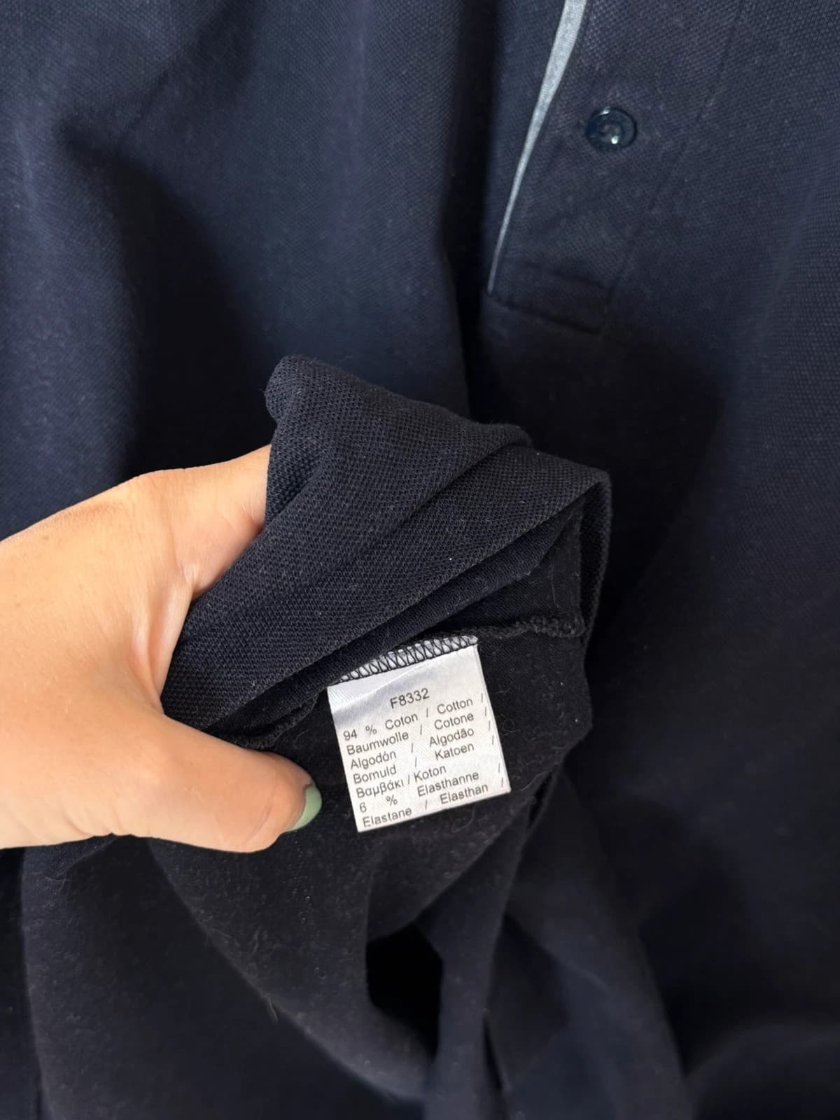 Lacoste regular fit polo piké tamsiai mėlynas su pilka apykakle, sidabriniu logotipu, dydis 5/L - SK2606103 – nuotrauka 7/10