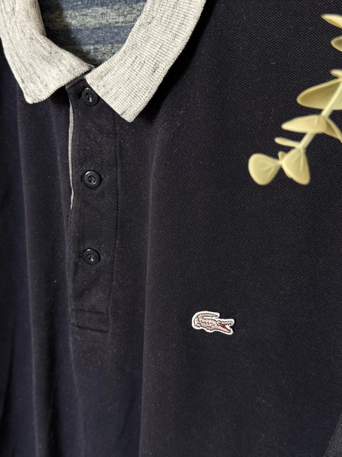 Lacoste regular fit polo piké tamsiai mėlynas su pilka apykakle, sidabriniu logotipu, dydis 5/L - SK2606103 – nuotrauka 5/10