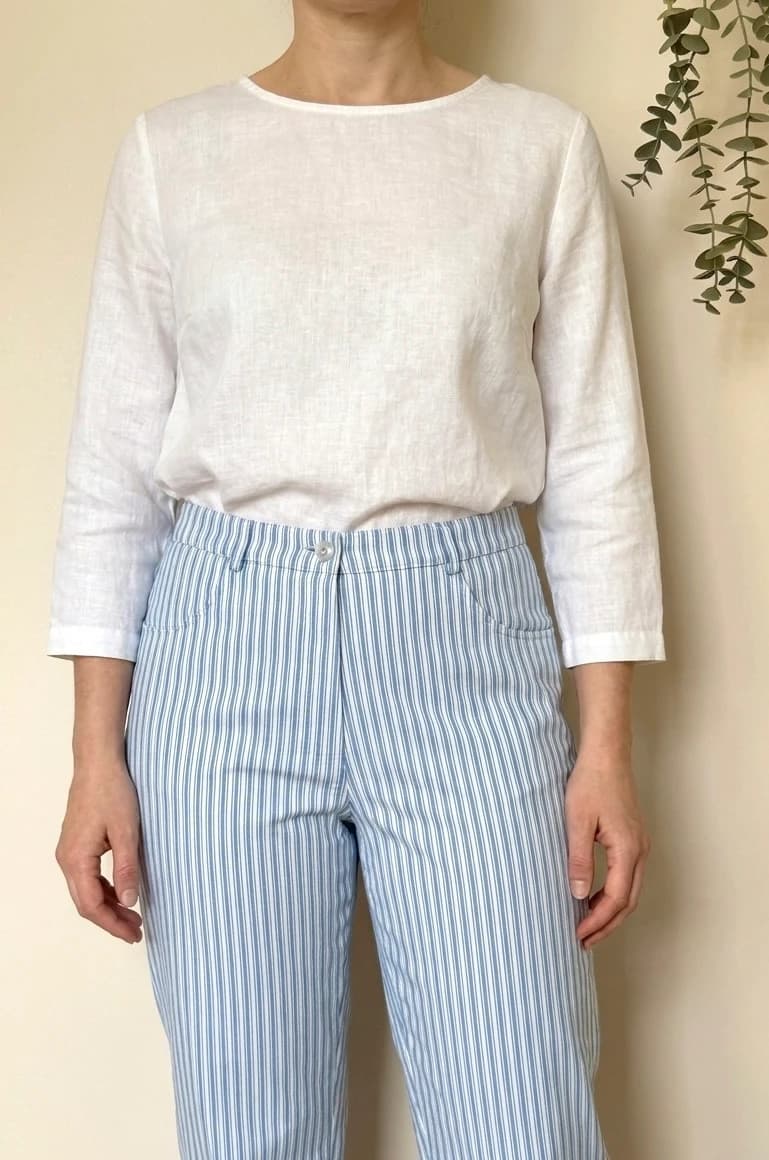 Pantalon 7/8 rayé Basler Weekend bleu blanc taille 36/S - SC2605100 - Photo 1/10