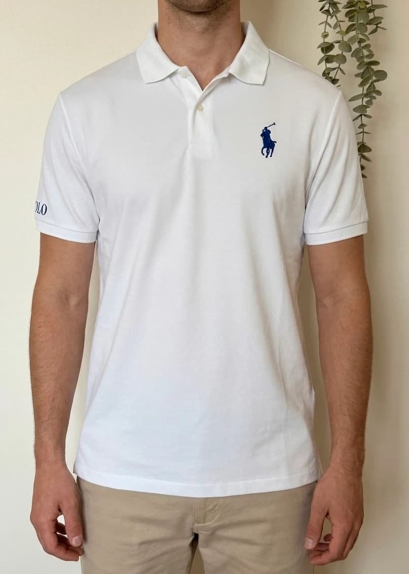 Polo performance Ralph Lauren blanc logo bleu taille XL - SK2606113 - Photo 1/10
