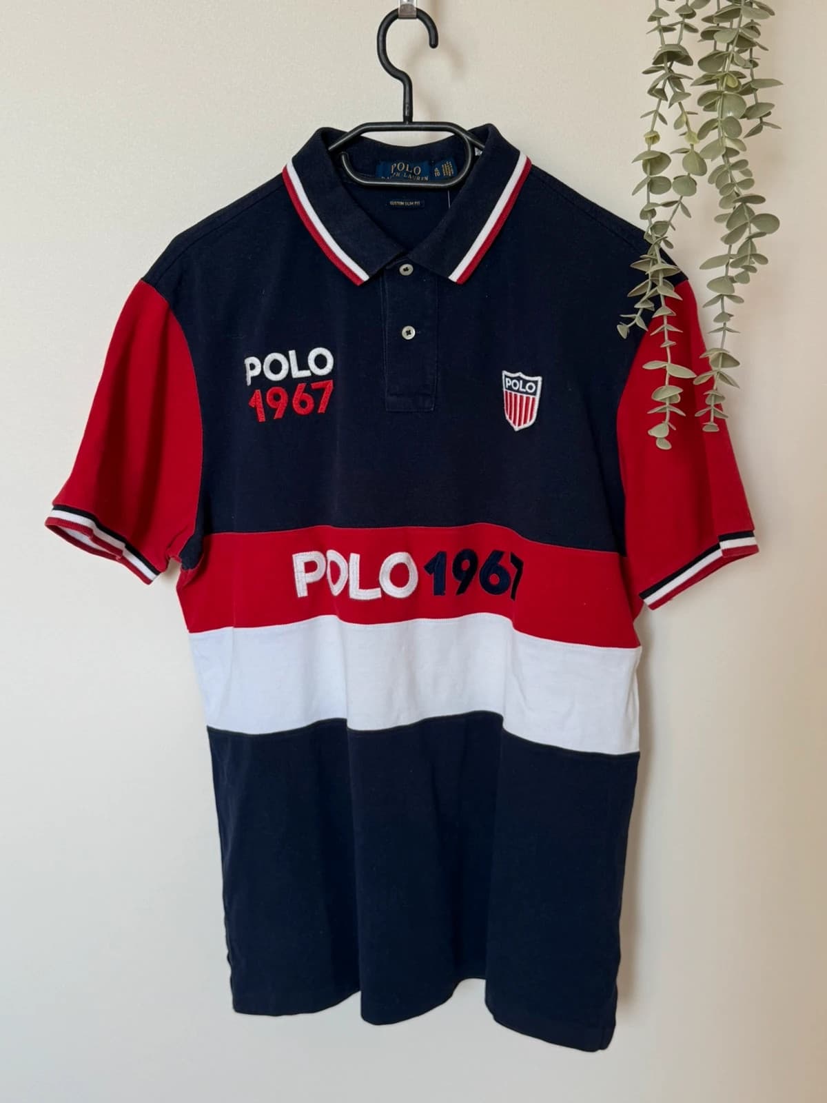Polo piqué custom slim fit Ralph Lauren Polo 1967 bleu marine taille XL - SK260621 - Photo 2/10