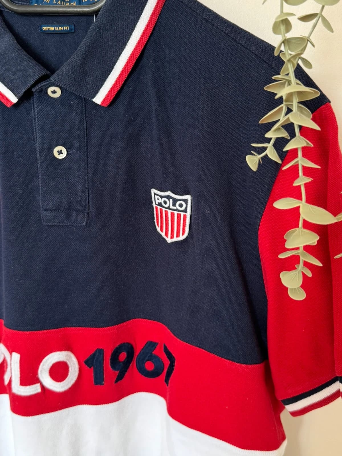 Polo piqué custom slim fit Ralph Lauren Polo 1967 bleu marine taille XL - SK260621 - Photo 5/10