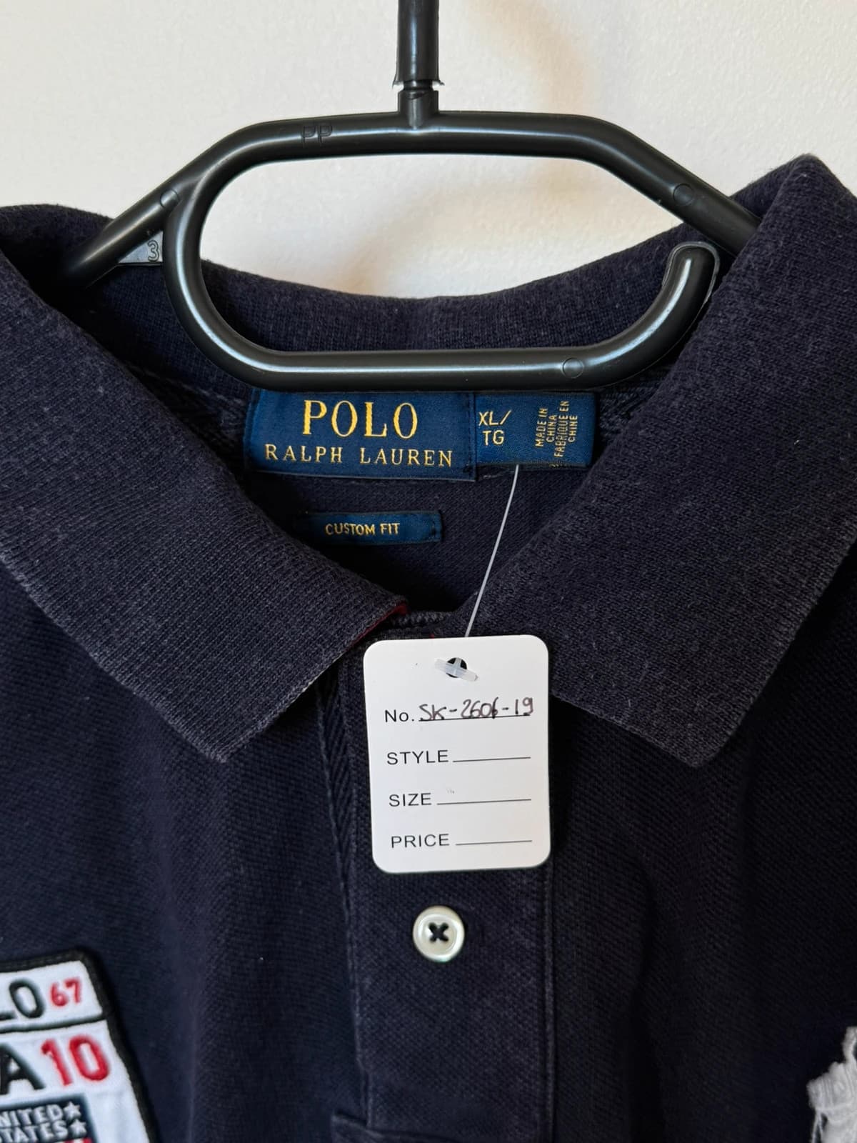 Polo piqué custom fit Ralph Lauren USA 10 Big Pony bleu marine taille XL - SK260619 - Photo 3/14