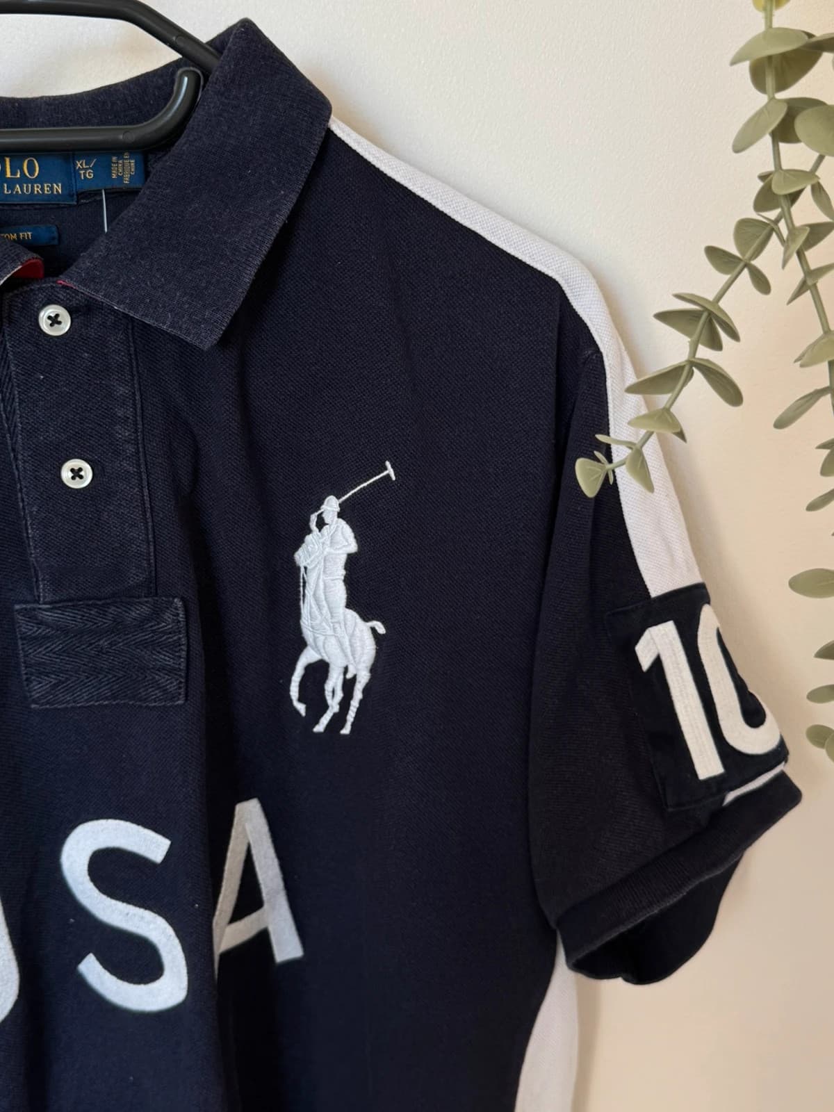 Polo piqué custom fit Ralph Lauren USA 10 Big Pony bleu marine taille XL - SK260619 - Photo 4/14