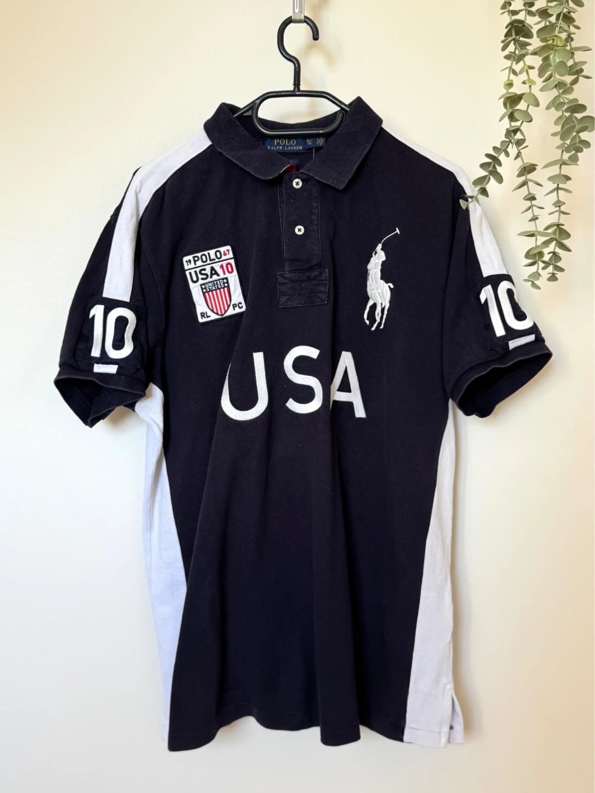 Polo piqué custom fit Ralph Lauren USA 10 Big Pony bleu marine taille XL - SK260619 - Photo 2/14