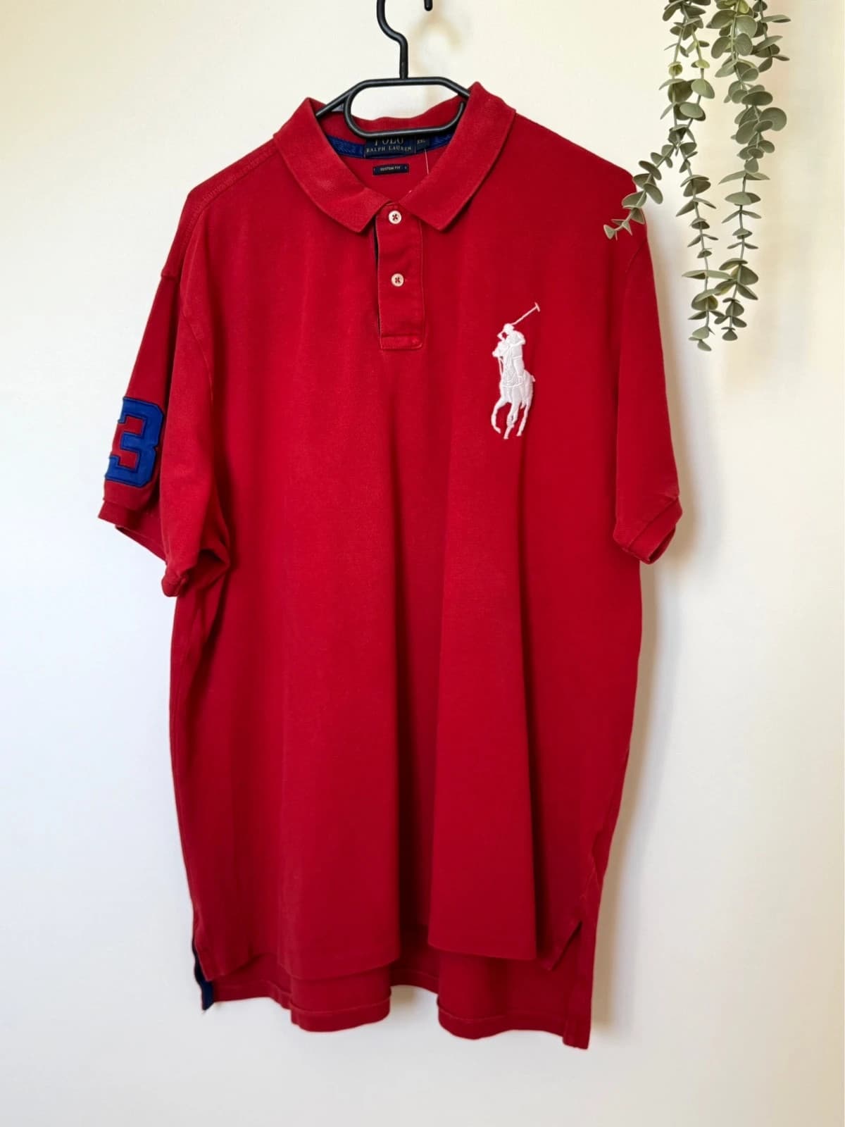 Polo piqué custom fit Ralph Lauren rouge big logo pony taille XXL - SK260680 - Photo 2/12