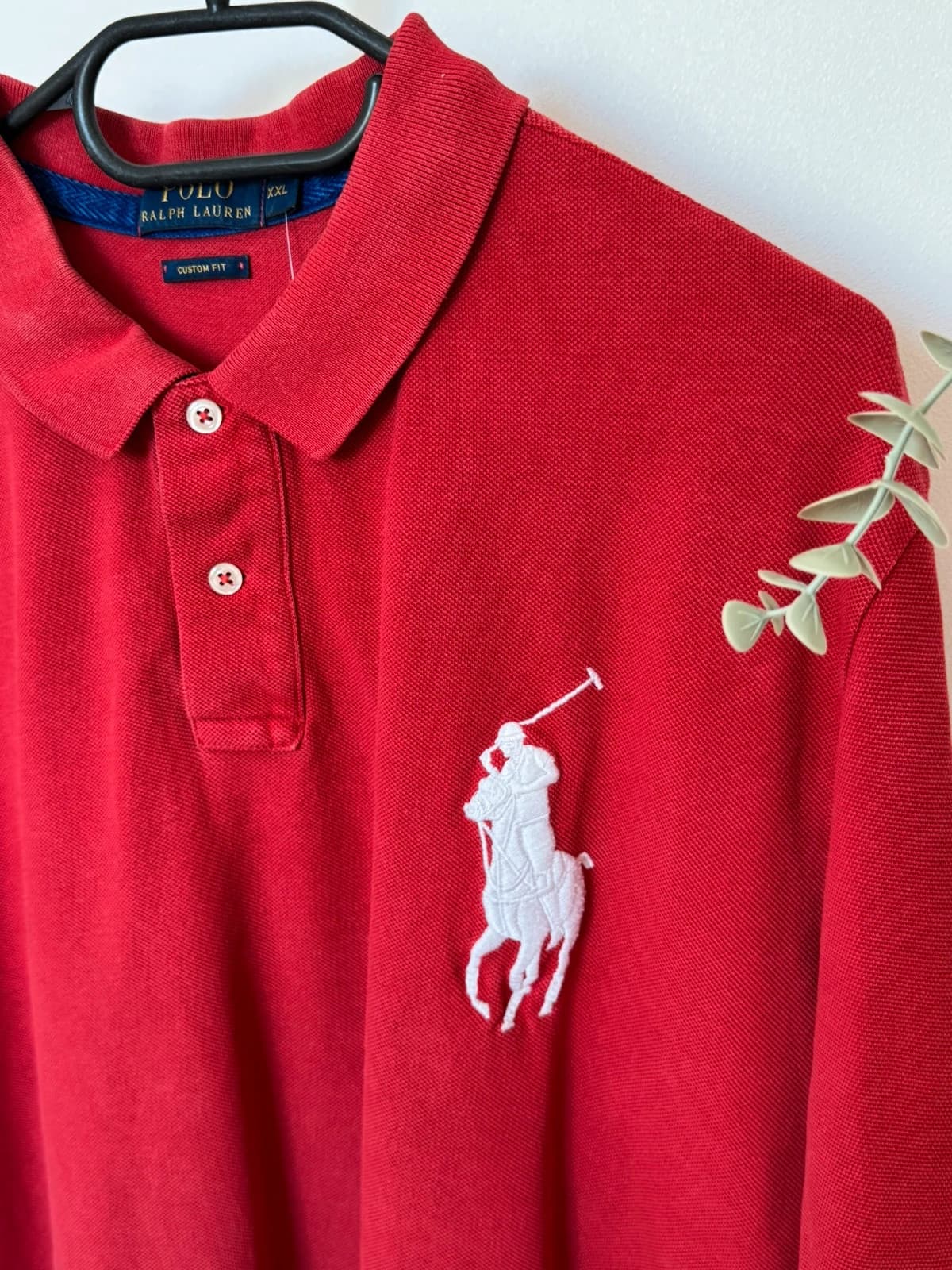 Polo piqué custom fit Ralph Lauren rouge big logo pony taille XXL - SK260680 - Photo 4/12