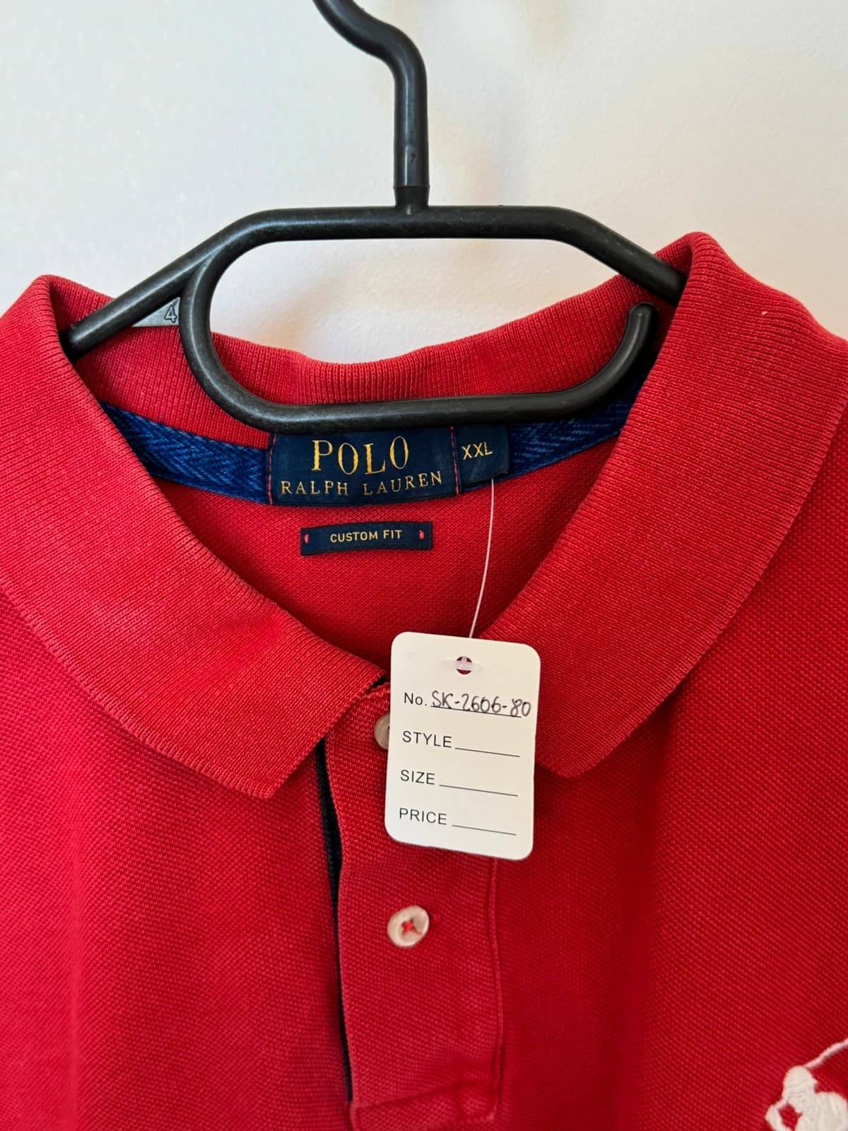 Polo piqué custom fit Ralph Lauren rouge big logo pony taille XXL - SK260680 - Photo 3/12