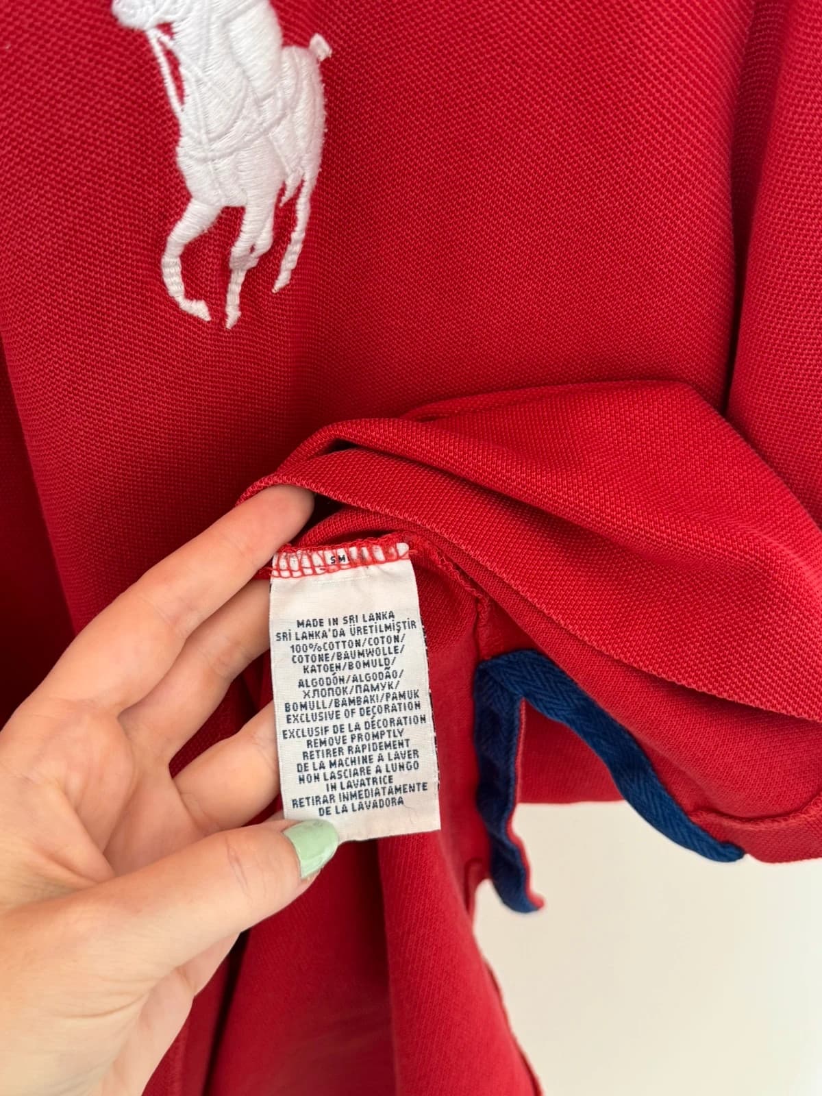 Polo piqué custom fit Ralph Lauren rouge big logo pony taille XXL - SK260680 - Photo 5/12