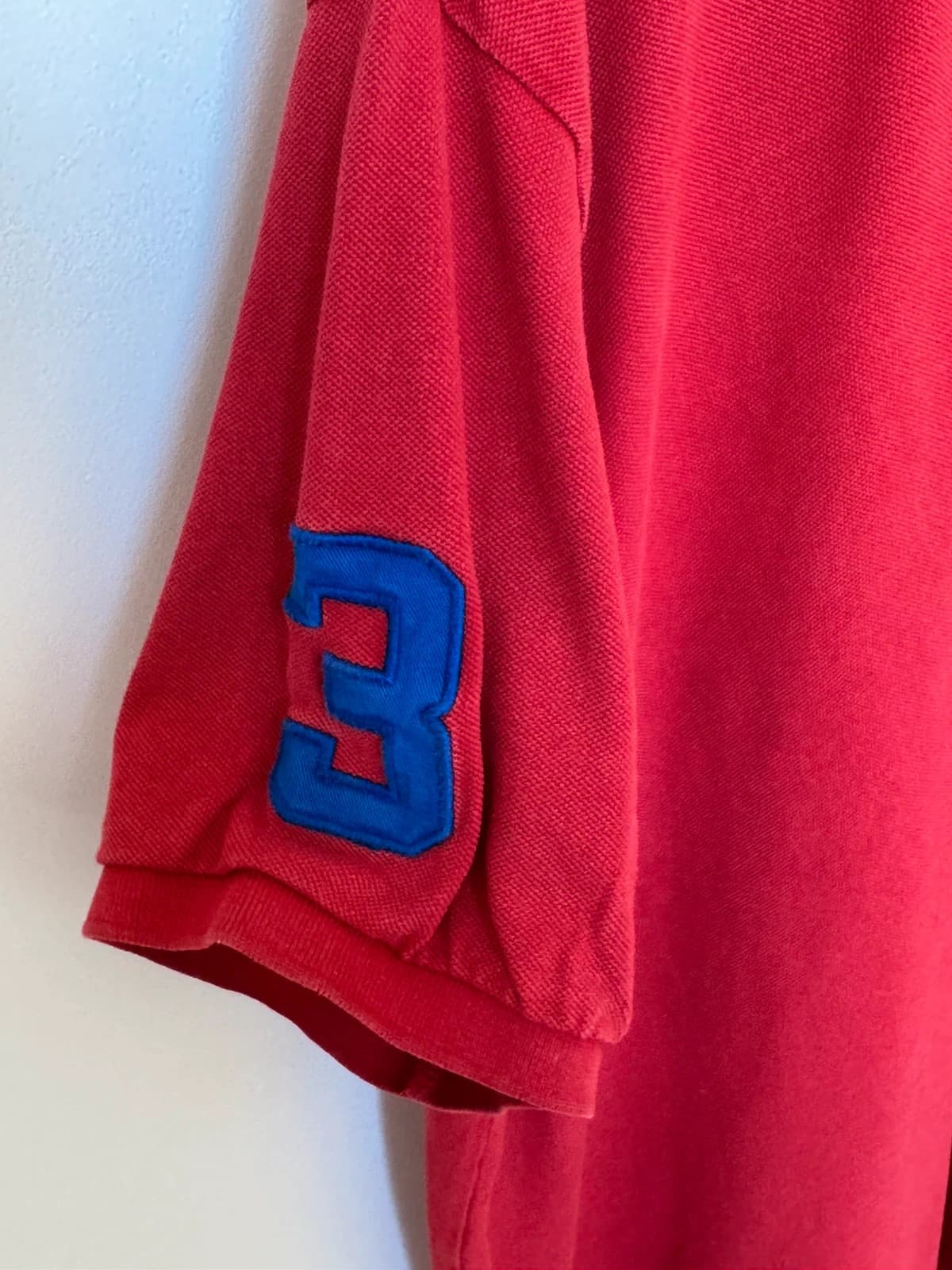 Polo piqué custom fit Ralph Lauren rouge big logo pony taille XXL - SK260680 - Photo 7/12