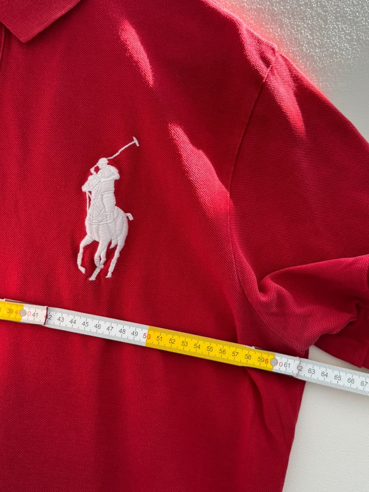 Polo piqué custom fit Ralph Lauren rouge big logo pony taille XXL - SK260680 - Photo 11/12