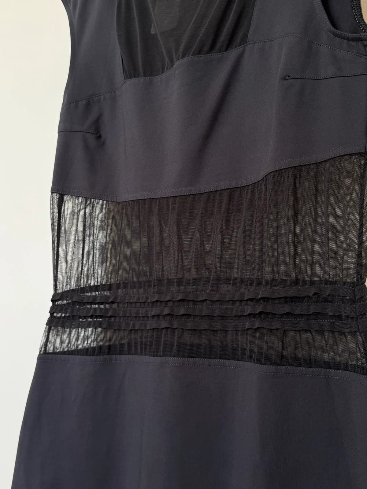 Robe tennis vintage Adidas noir anthracite empiècements résille taille L - SK260673 - Photo 7/11