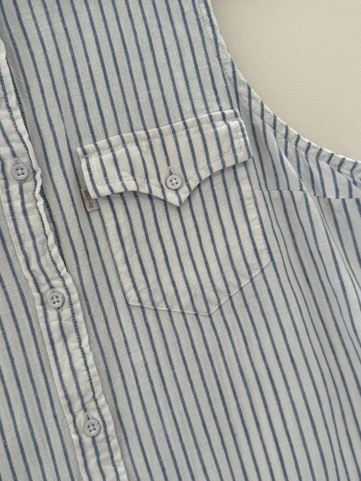 Robe chemise sans manches Levi's rayée blanc bleu en lin taille L - SK260677 - Photo 7/10