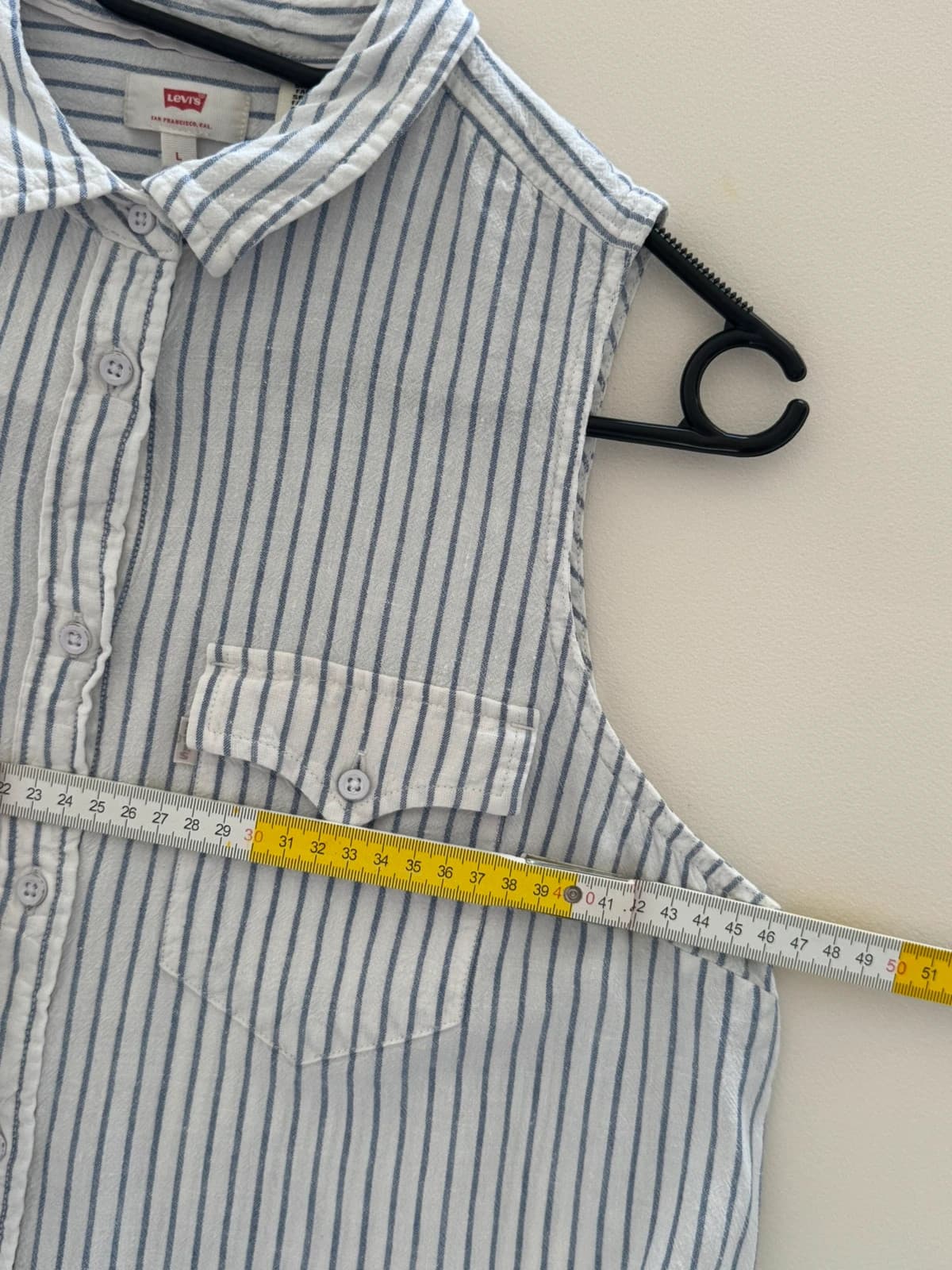 Robe chemise sans manches Levi's rayée blanc bleu en lin taille L - SK260677 - Photo 9/10