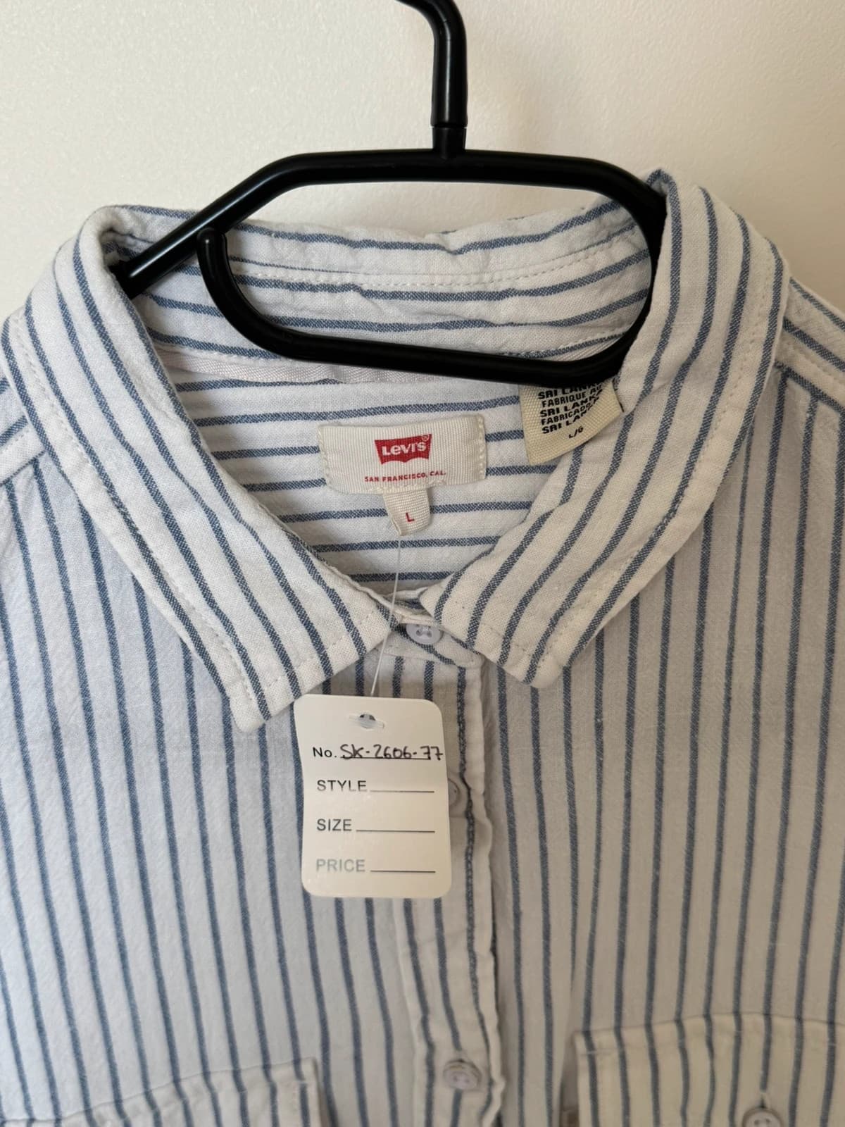 Robe chemise sans manches Levi's rayée blanc bleu en lin taille L - SK260677 - Photo 3/10