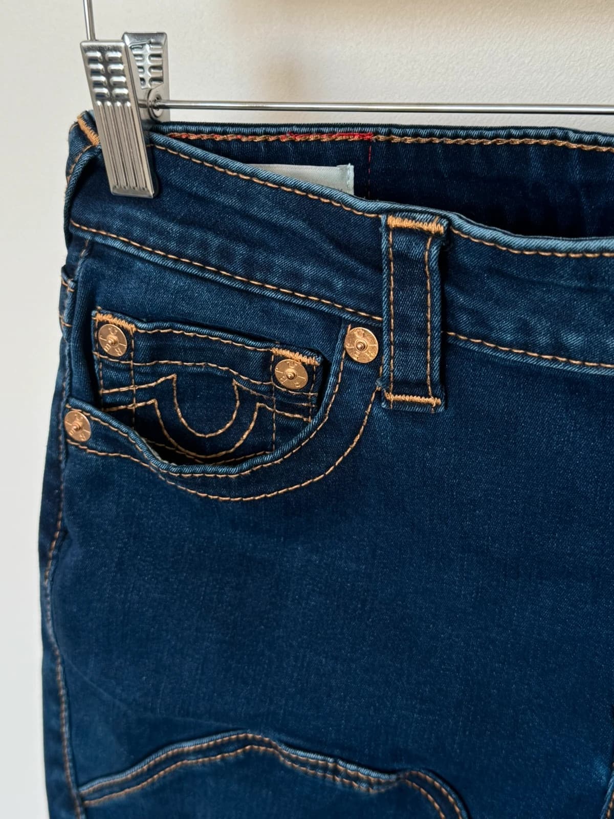 Short jean True Religion Jennie Curvy Skinny bleu foncé taille W30 - SK260693 - Photo 3/12