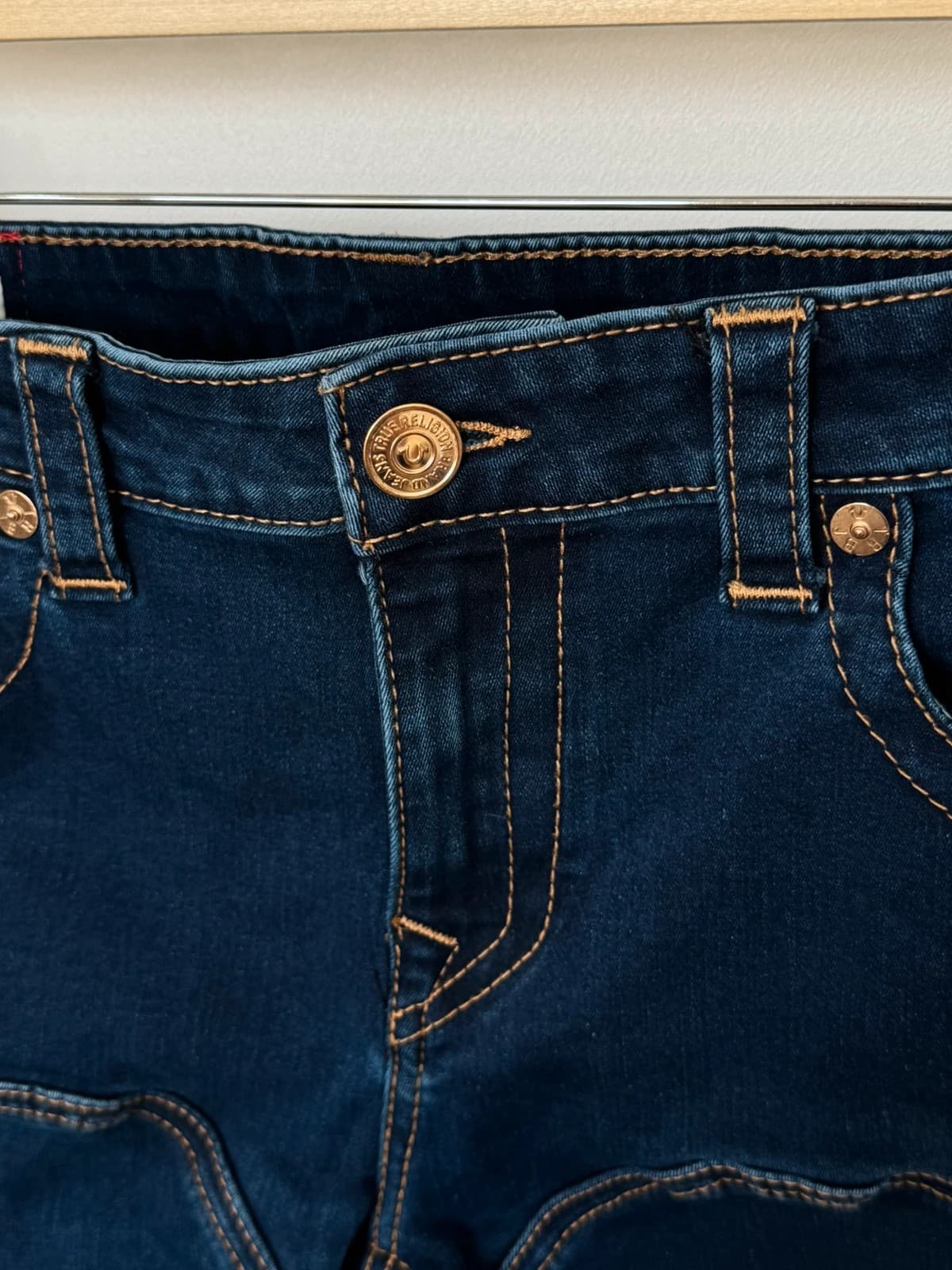 Short jean True Religion Jennie Curvy Skinny bleu foncé taille W30 - SK260693 - Photo 4/12